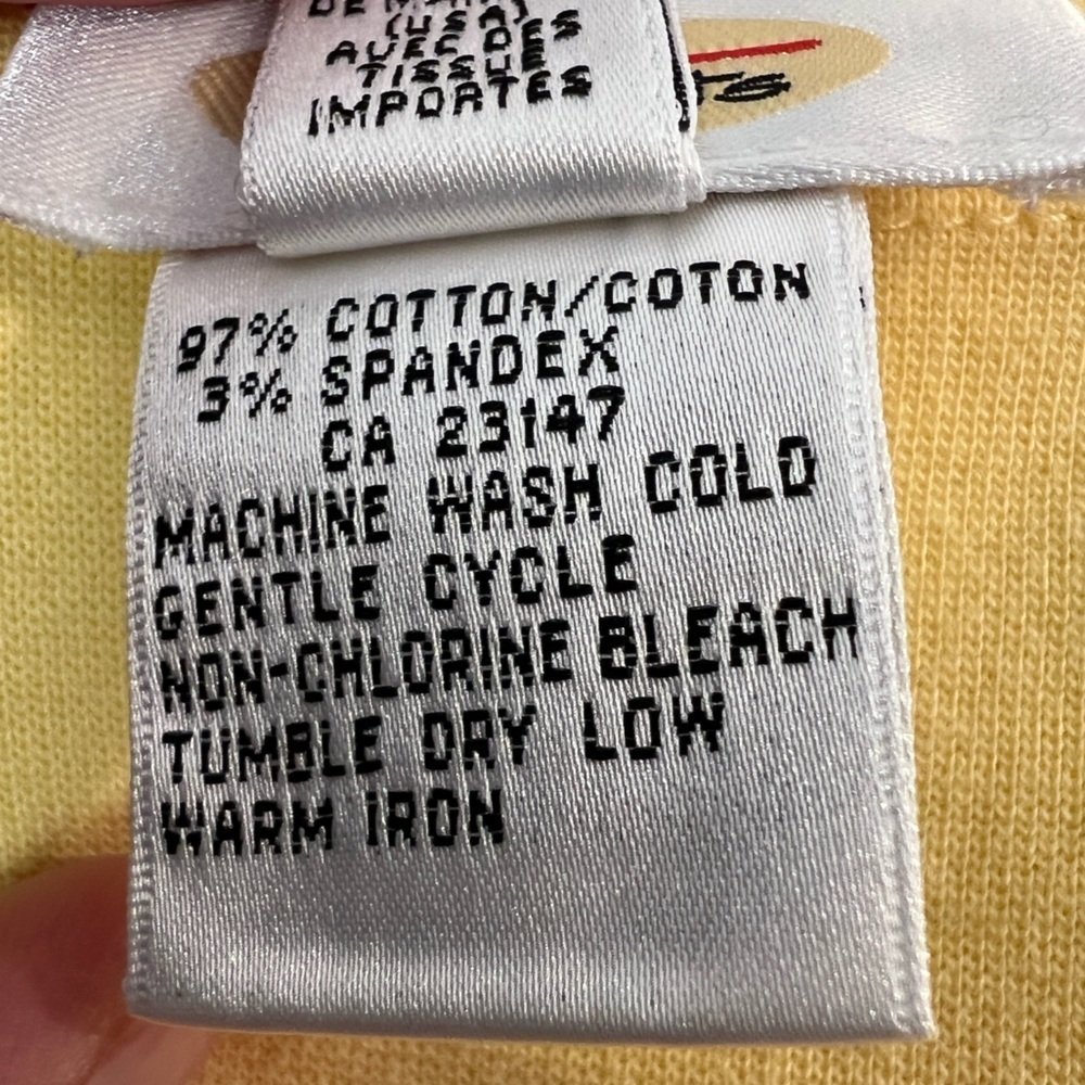 Talbots Yellow Scoop Neck Tee 3/4 Length Sleeve Length Size: Large - Picture 6 of 6